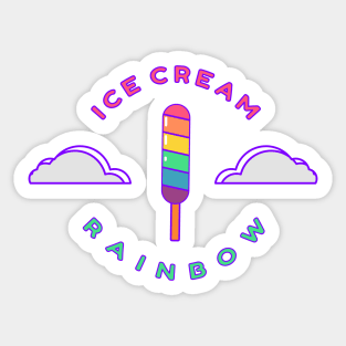 rainbow ice cream kids gift Sticker